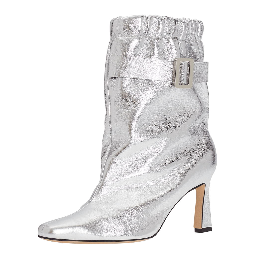 Silver buckle boots hotsell