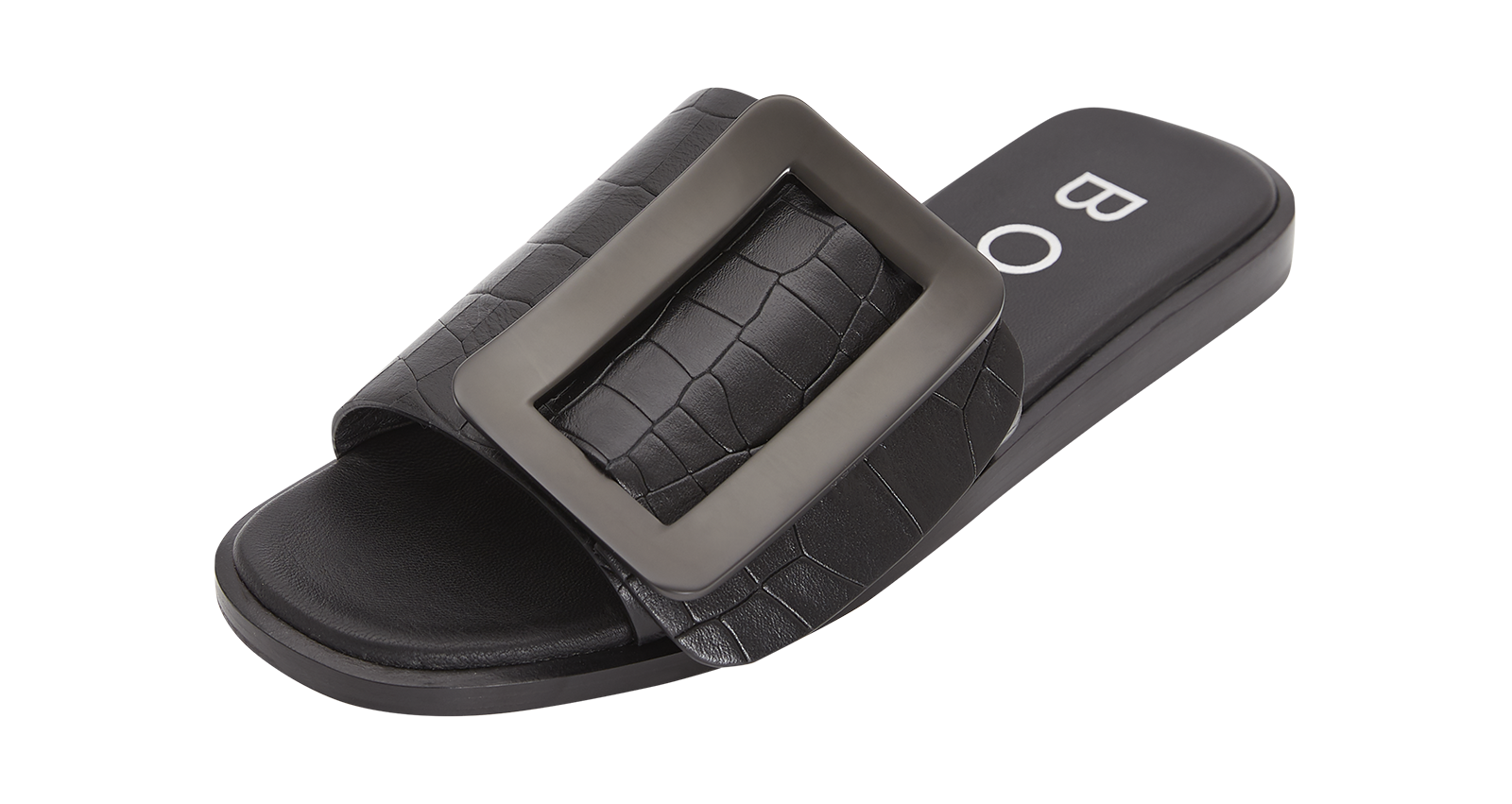 Buckle Sandal, CrocEmbossed BOYY