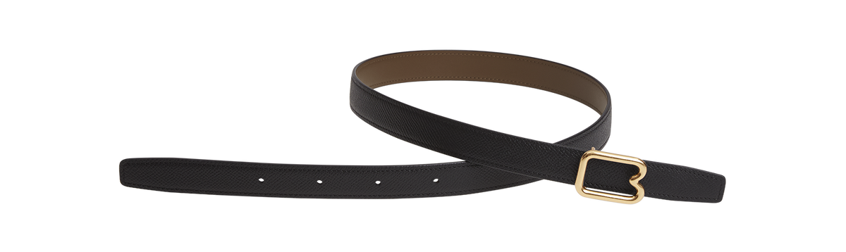 B Belt Black/Mocha Gold