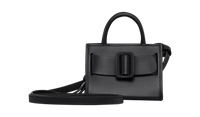 Black BOYY BOBBY Charm crafted from palmellato calfskin leather with suede lining. Features a structured silhouette, detachable shoulder strap