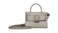 Tortora BOYY BOBBY Charm crafted from palmellato calfskin leather with suede lining. Features a structured silhouette, detachable shoulder strap